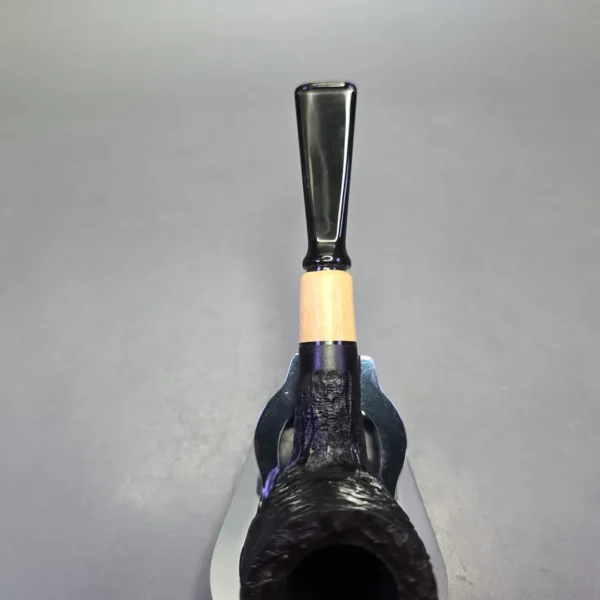 MBSD Briars by Piero Vitale Black Rusticated Billiard w/ Boxwood, Briar Pipe, New - Image 7