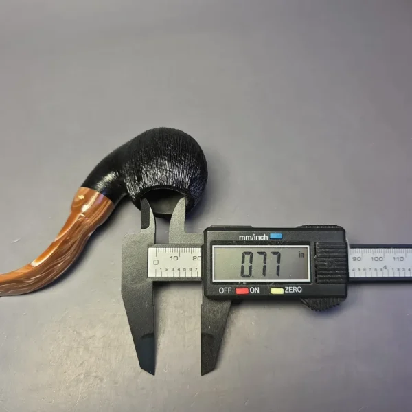 Moonshine MS12L Wire Rusticated Long Stem Grapeshot w/ Coffee Stem Briar Pipe, New - Image 9