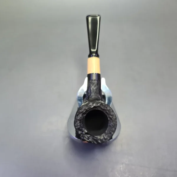 MBSD Briars by Piero Vitale Black Rusticated Billiard w/ Boxwood, Briar Pipe, New - Image 8