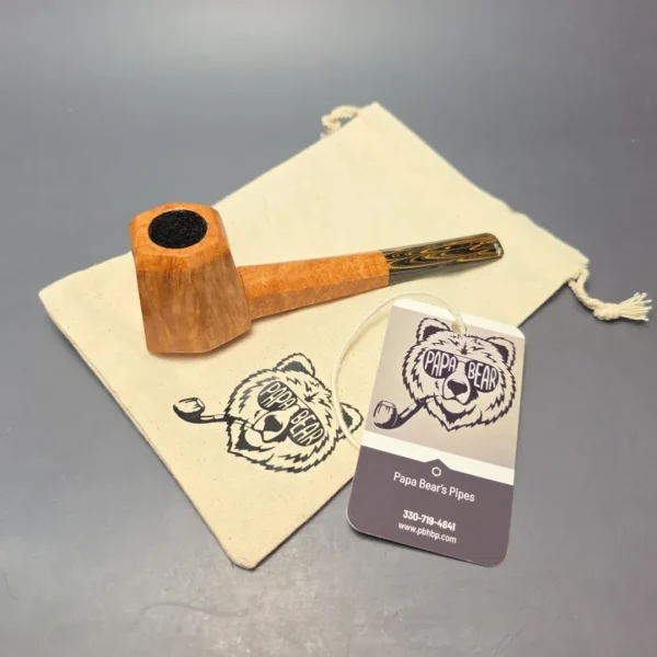 Papa Bear's Pipes by Tim Beaumont Smooth Paneled Volcano Handmade Briar Pipe, New - Image 13