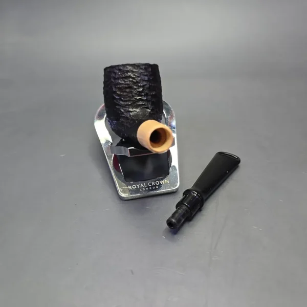 MBSD Briars by Piero Vitale Black Rusticated Billiard w/ Boxwood, Briar Pipe, New - Image 13