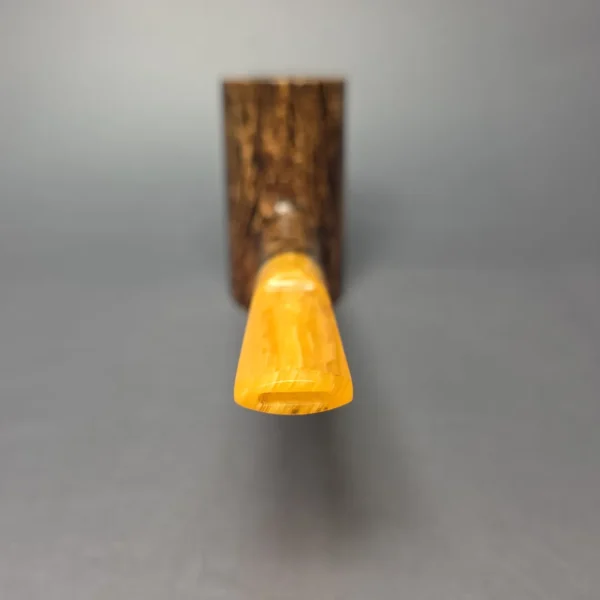 BriarWorks C71 Dark Smooth Poker w/ Yellow Stem Briar Pipe, New - Image 5