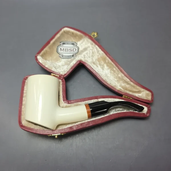 MBSD Meerschaum Deluxe Smooth Poker Block Meerschaum, Pipe Briar-Mortise, New - Image 8