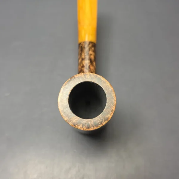 BriarWorks C71 Dark Smooth Poker w/ Yellow Stem Briar Pipe, New - Image 7