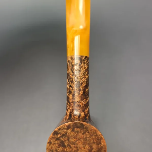BriarWorks C71 Dark Smooth Poker w/ Yellow Stem Briar Pipe, New - Image 8