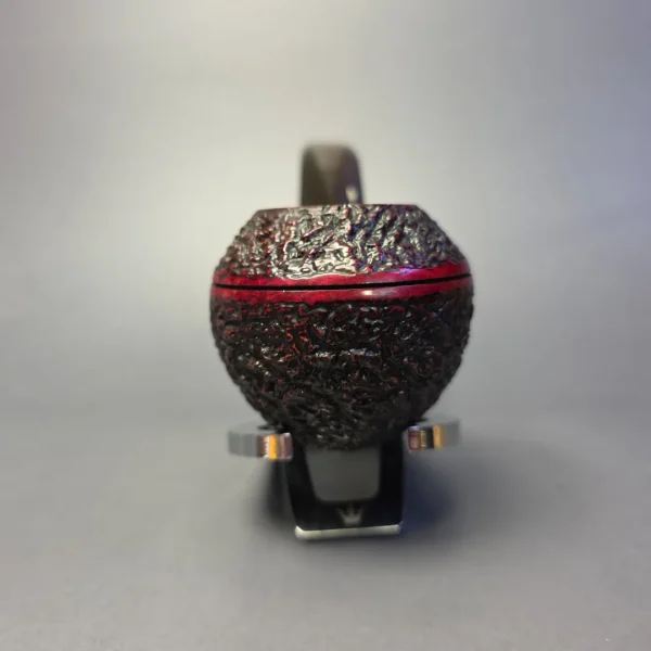 Rinaldo Lithos YY Silver Line 7 Titania Rusticated Bulldog w/ Silver Estate Briar Pipe, Italian Estates - Image 3