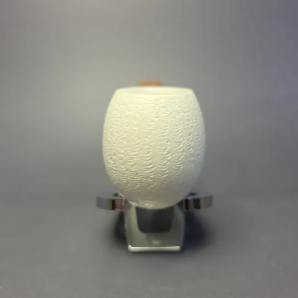 MBSD Meerschaum Silver Guilloche Egg Reverse Calabash Block Meerschaum Pipe, New - Image 4