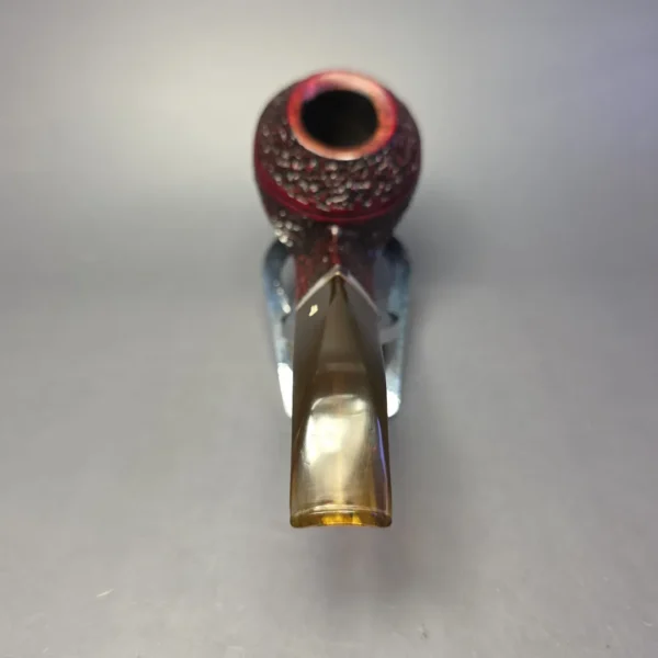Rinaldo Lithos YY Silver Line 7 Titania Rusticated Bulldog w/ Silver Estate Briar Pipe, Italian Estates - Image 5