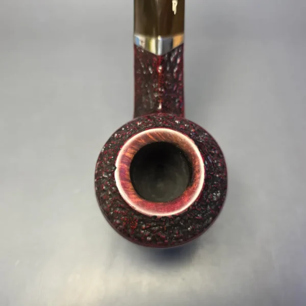 Rinaldo Lithos YY Silver Line 7 Titania Rusticated Bulldog w/ Silver Estate Briar Pipe, Italian Estates - Image 6