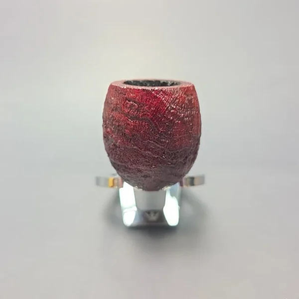 Papa Bear's Pipes by Tim Beaumont Sandblasted Egg w/ Amboyna Burl Handmade Briar Pipe, New, 9mm - Image 3