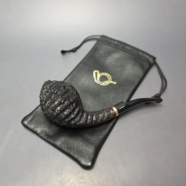 Tom Eltang & Hans Former Nielsen Pipes & Tobaccos Magazine 2004 Pipe of the Year Rusticated Egg Estate Briar Pipe, Unsmoked - Image 11