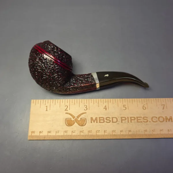 Rinaldo Lithos YY Silver Line 7 Titania Rusticated Bulldog w/ Silver Estate Briar Pipe, Italian Estates - Image 8