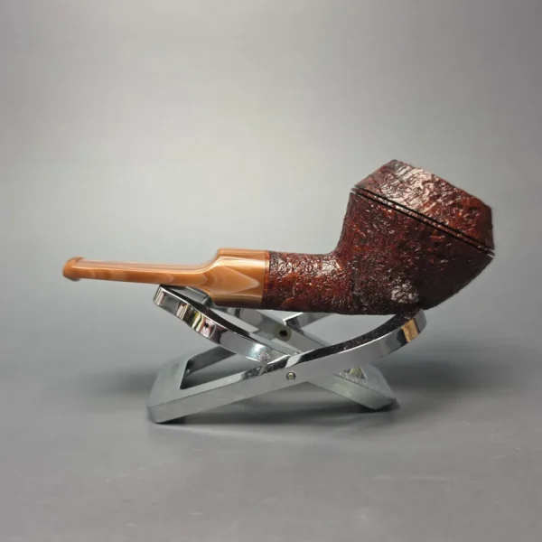 Moonshine MS02 Sandblasted Devil Dog Rhodesian w/ Coffee Stem Briar Pipe, New - Image 4