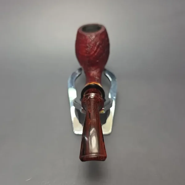 Papa Bear's Pipes by Tim Beaumont Sandblasted Egg w/ Amboyna Burl Handmade Briar Pipe, New, 9mm - Image 5