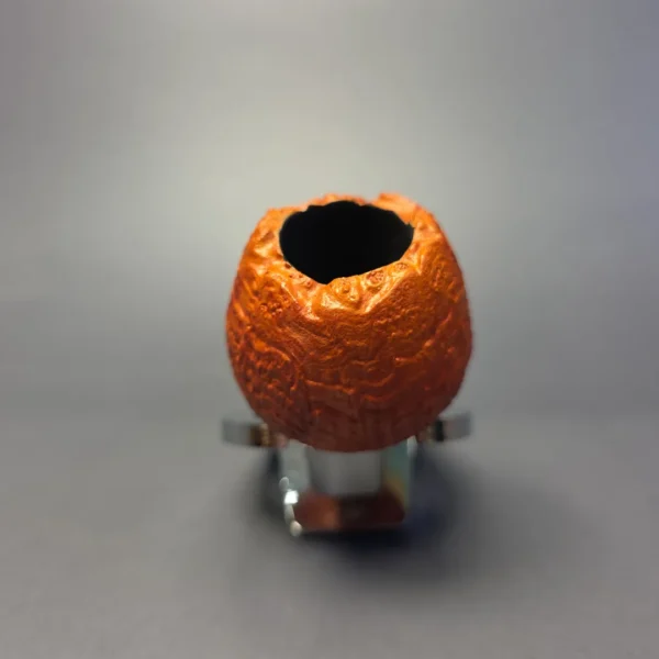 Sebastian Heck Sandblasted Devil Anse w/ Horn Handmade Briar Pipe, New - Image 4