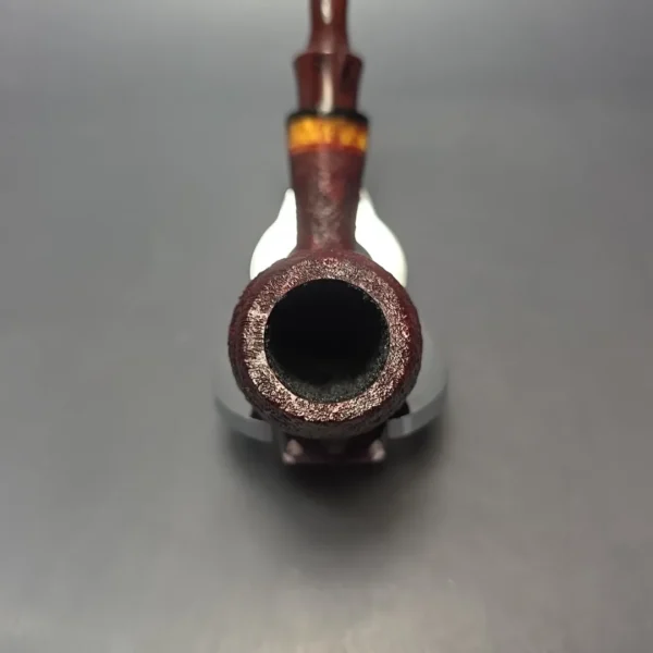 Papa Bear's Pipes by Tim Beaumont Sandblasted Egg w/ Amboyna Burl Handmade Briar Pipe, New, 9mm - Image 6