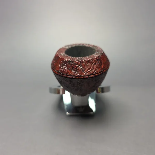 BriarWorks C53 Crimson Sandblasted Bulldog w/ Yellow Stem Briar Pipe, New - Image 3
