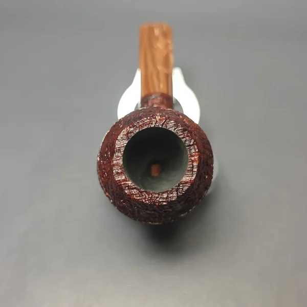 Moonshine MS02 Sandblasted Devil Dog Rhodesian w/ Coffee Stem Briar Pipe, New - Image 7