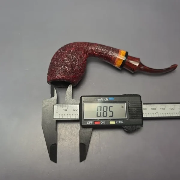 Papa Bear's Pipes by Tim Beaumont Sandblasted Egg w/ Amboyna Burl Handmade Briar Pipe, New, 9mm - Image 9