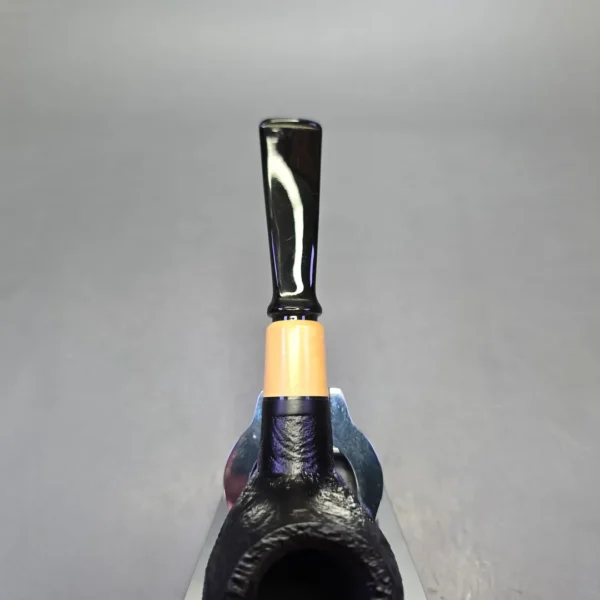 MBSD Briars by Piero Vitale Black Sandblasted Author w/ Boxwood, Briar Pipe, New - Image 7