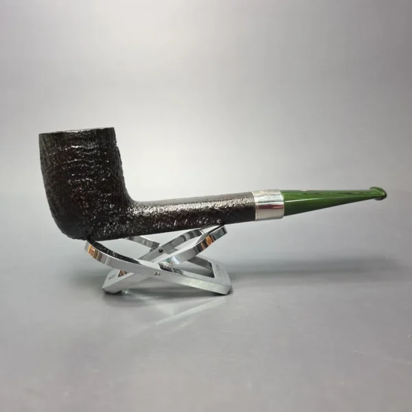 Ashton Brindle LX Sandblasted Canadian w/ Silver Handmade Briar Pipe, New - Image 3