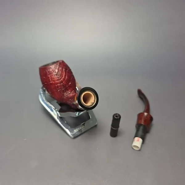Papa Bear's Pipes by Tim Beaumont Sandblasted Egg w/ Amboyna Burl Handmade Briar Pipe, New, 9mm - Image 10