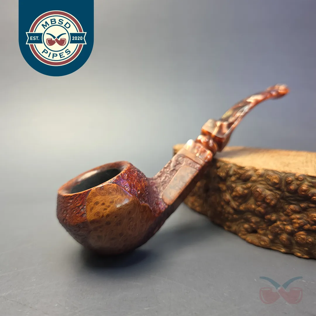 GBD Pre-1980s Tapestry 549 Partially Sandblasted Bulldog Estate Briar Pipe, English Estates