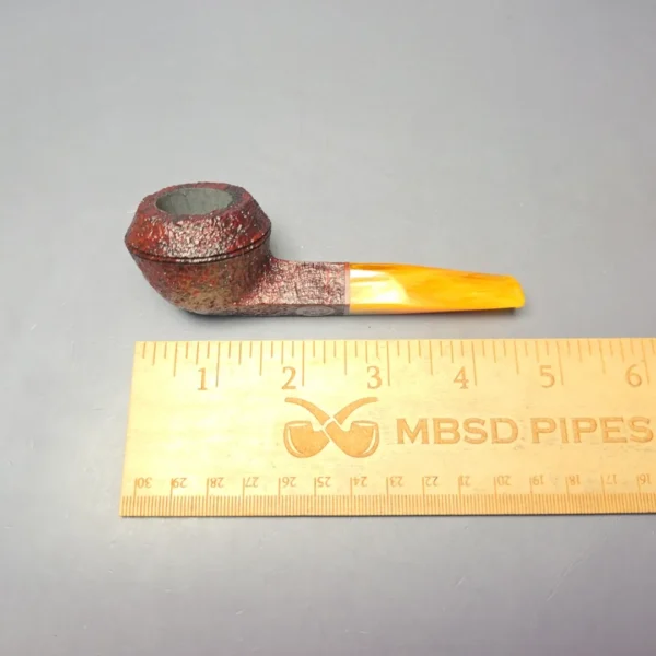 BriarWorks C53 Crimson Sandblasted Bulldog w/ Yellow Stem Briar Pipe, New - Image 11