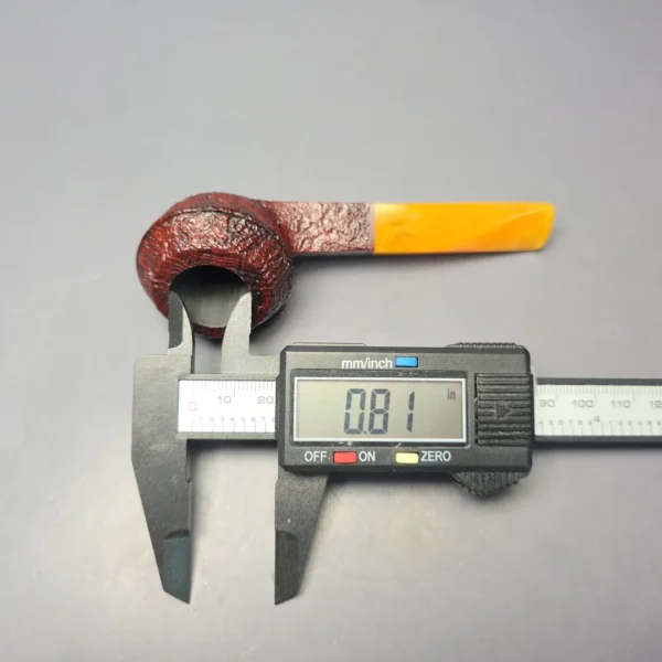 BriarWorks C53 Crimson Sandblasted Bulldog w/ Yellow Stem Briar Pipe, New - Image 12