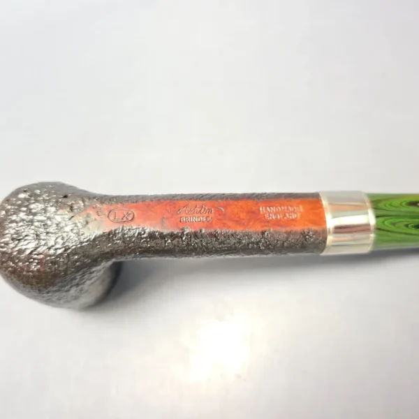 Ashton Brindle LX Sandblasted Canadian w/ Silver Handmade Briar Pipe, New - Image 10