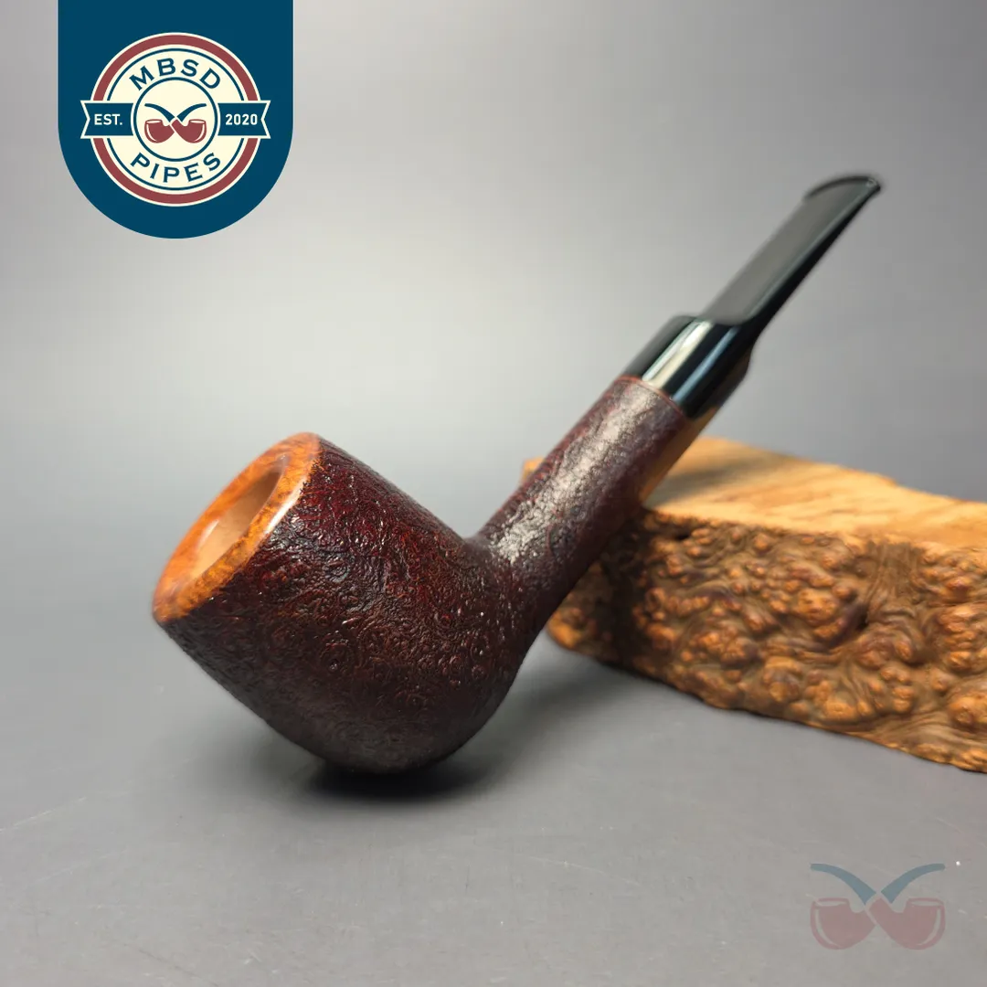 Buckeye Hand Made Partially Sandblasted Billiard Briar Pipe, New