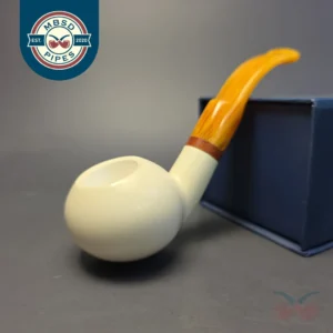 MBSD Meerschaum Deluxe Smooth Author Block Meerschaum Pipe, Briar-Mortise, New