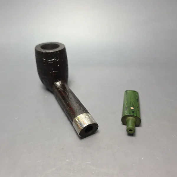 Ashton Brindle LX Sandblasted Canadian w/ Silver Handmade Briar Pipe, New - Image 13