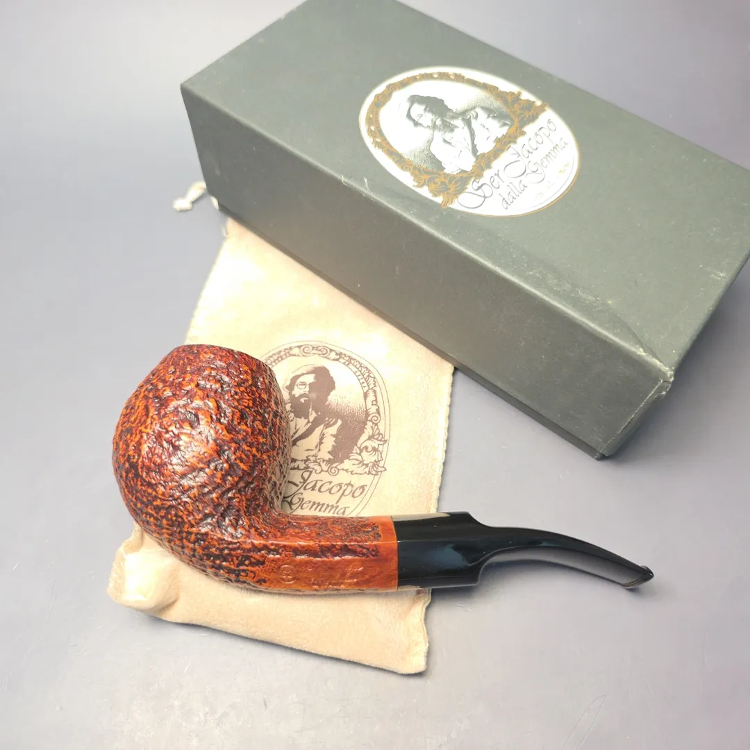 Ser Jacopo S2 Maxima Sandblasted Brandy Estate Briar Pipe, Unsmoked - Image 2