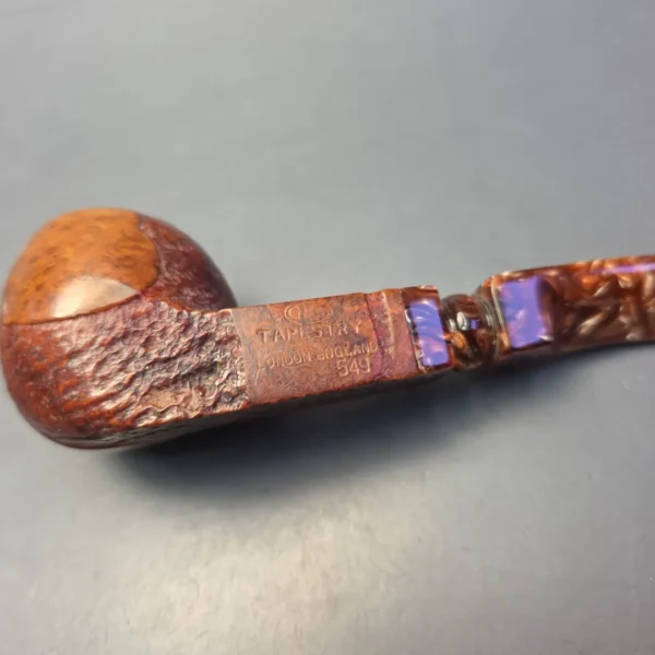 GBD Pre-1980s Tapestry 549 Partially Sandblasted Bulldog Estate Briar Pipe, English Estates - Image 8