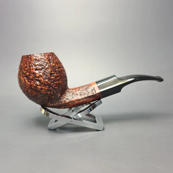 Ser Jacopo S2 Maxima Sandblasted Brandy Estate Briar Pipe, Unsmoked - Image 3