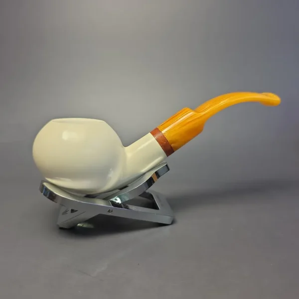 MBSD Meerschaum Deluxe Smooth Author Block Meerschaum Pipe, Briar-Mortise, New - Image 4