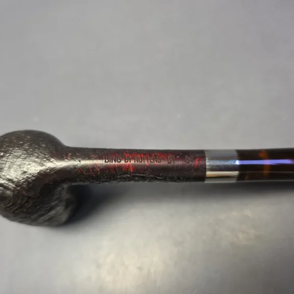Bruno Nuttens Bing B1 Partially Sandblasted Billiard w/ Aluminum Briar Pipe, New - Image 9