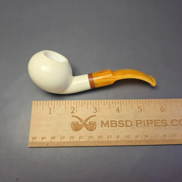 MBSD Meerschaum Deluxe Smooth Author Block Meerschaum Pipe, Briar-Mortise, New - Image 9