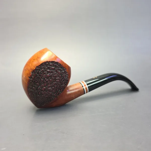 Radice Rind G O Partially Rusticated Paneled Acorn Estate Briar Pipe, Italian Estates - Image 3