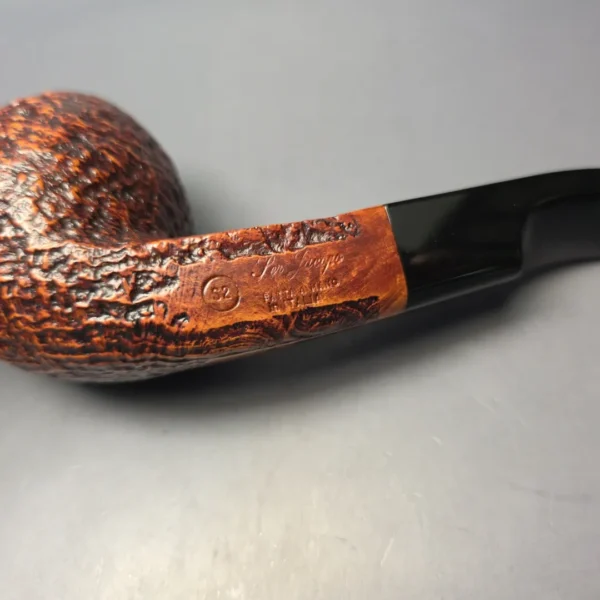 Ser Jacopo S2 Maxima Sandblasted Brandy Estate Briar Pipe, Unsmoked - Image 10