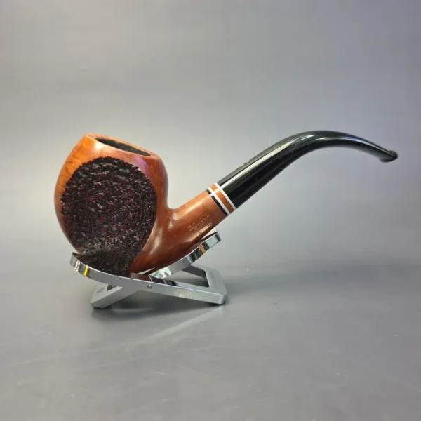 Radice Rind G O Partially Rusticated Paneled Acorn Estate Briar Pipe, Italian Estates - Image 4
