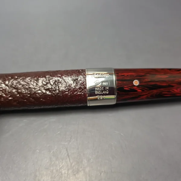 Ashton Brindle LX Sandblasted Canadian w/ Silver Handmade Briar Pipe, New - Image 9