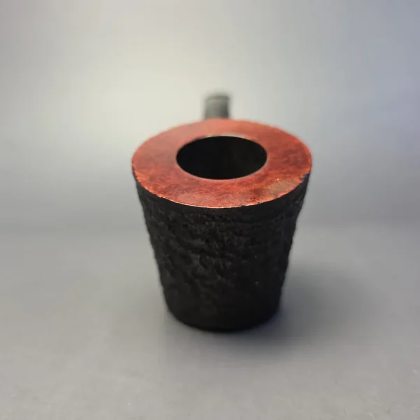 James Upshall Bark EXL Partially Rusticated Poker Sitter Estate Briar Pipe, Unsmoked - Image 3