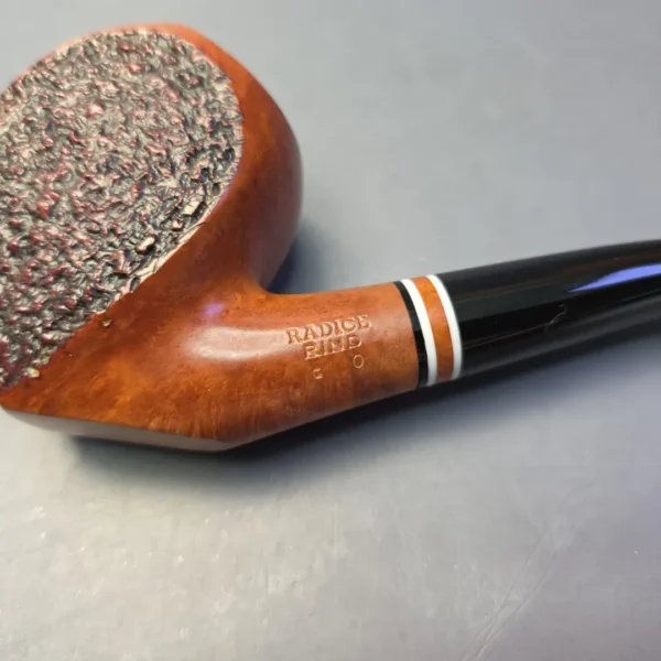 Radice Rind G O Partially Rusticated Paneled Acorn Estate Briar Pipe, Italian Estates - Image 9