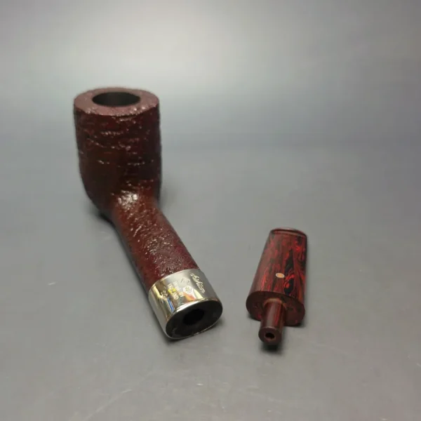Ashton Brindle LX Sandblasted Canadian w/ Silver Handmade Briar Pipe, New - Image 13