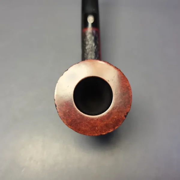 James Upshall Bark EXL Partially Rusticated Poker Sitter Estate Briar Pipe, Unsmoked - Image 5