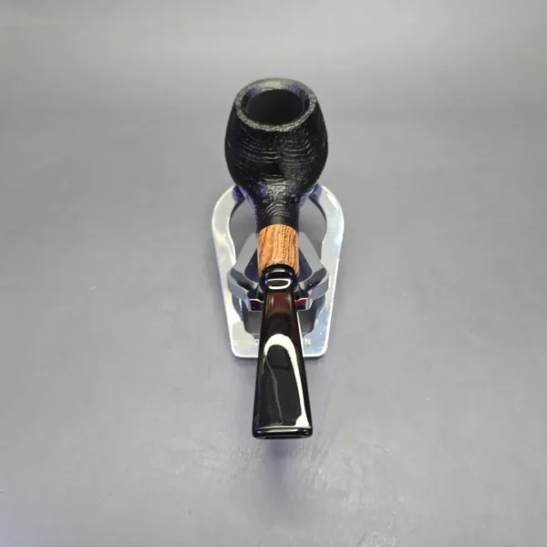 MBSD Briars by Piero Vitale Vintage Sandblasted Author w/ Olivewood, Briar Pipe, New - Image 5
