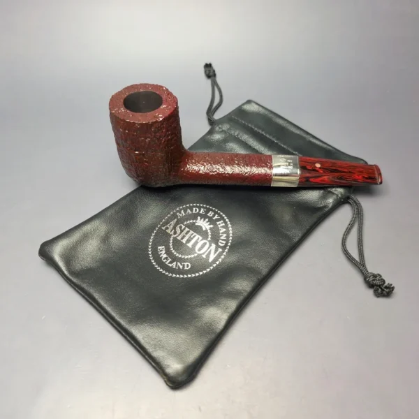 Ashton Brindle LX Sandblasted Canadian w/ Silver Handmade Briar Pipe, New - Image 14