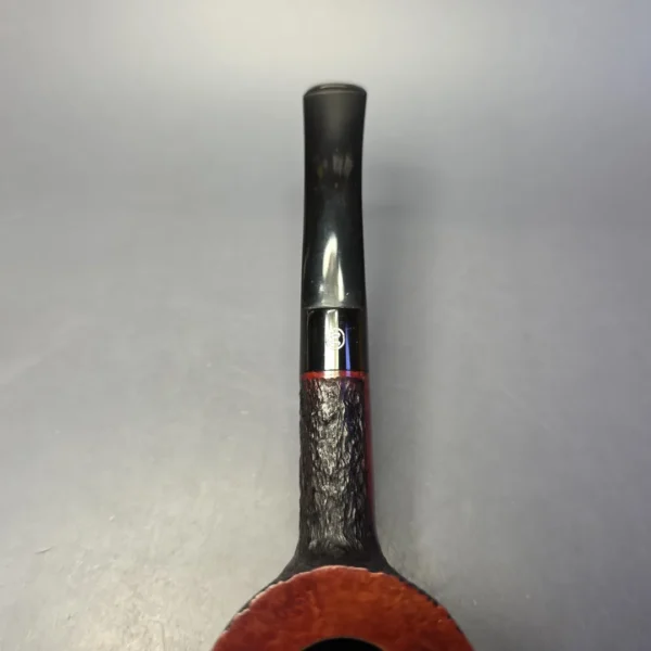 James Upshall Bark EXL Partially Rusticated Poker Sitter Estate Briar Pipe, Unsmoked - Image 6